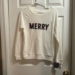 Grayson Threads Cream Pajama Top with Red Lettering